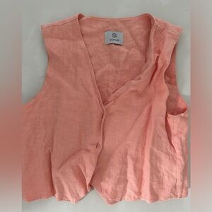 Parke Coral Linen Vest